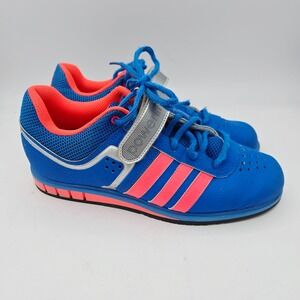 Adidas Weightlifting Shoes Blue Pink Velcro Strap Sz 8 G96620